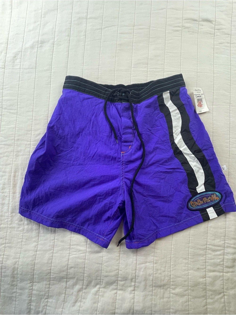 Vintage 90s Ocean Pacific OP Deadstock NWT Purple Swim Trunks Large